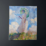 Claude Monet - Woman with a Parasol facing left Tapestry<br><div class="desc">Study of a Figure Outdoors,  also known as Woman with a Parasol/Umbrella facing left. By Claude Monet in 1886.</div>