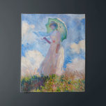 Claude Monet - Woman with a Parasol facing left Tapestry<br><div class="desc">Study of a Figure Outdoors,  also known as Woman with a Parasol/Umbrella facing left. By Claude Monet in 1886.</div>