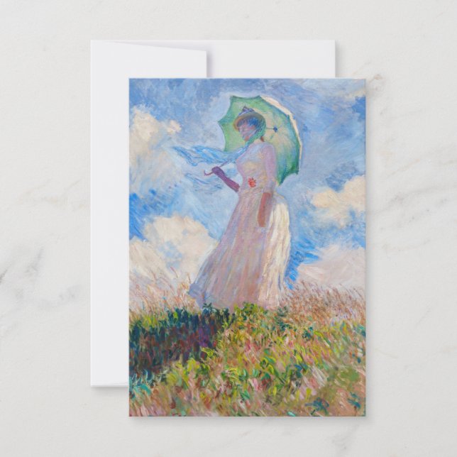 Claude Monet - Woman with a Parasol facing left Thank You Card (Front)