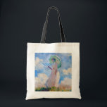 Claude Monet - Woman with a Parasol facing left Tote Bag<br><div class="desc">Study of a Figure Outdoors,  also known as Woman with a Parasol/Umbrella facing left. By Claude Monet in 1886.</div>