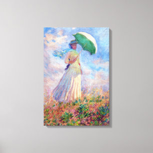 Claude Monet - Woman with a Parasol facing right Canvas Print