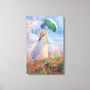 Claude Monet - Woman with a Parasol facing right Canvas Print