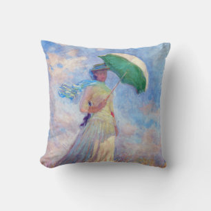 Claude Monet - Woman with a Parasol facing right Cushion