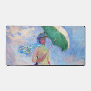 Claude Monet - Woman with a Parasol facing right Desk Mat