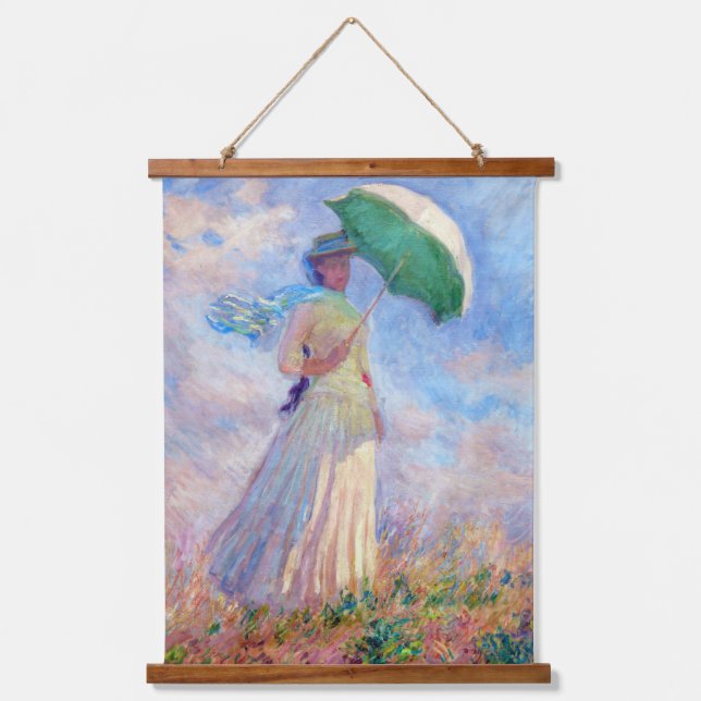 Claude Monet - Woman with a Parasol facing right Hanging Tapestry (Front)
