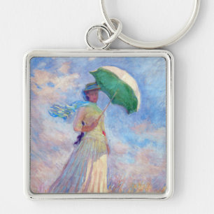 Claude Monet - Woman with a Parasol facing right Key Ring