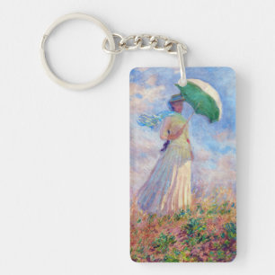 Claude Monet - Woman with a Parasol facing right Key Ring