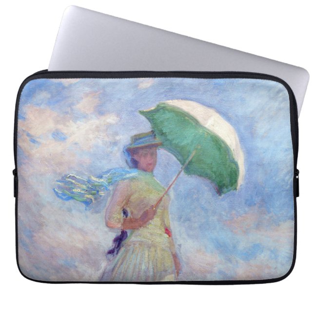 Claude Monet - Woman with a Parasol facing right Laptop Sleeve (Front)