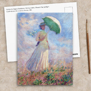 Claude Monet - Woman with a Parasol facing right Postcard