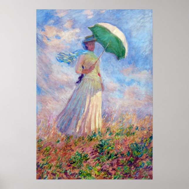 Claude Monet - Woman with a Parasol facing right Poster (Front)