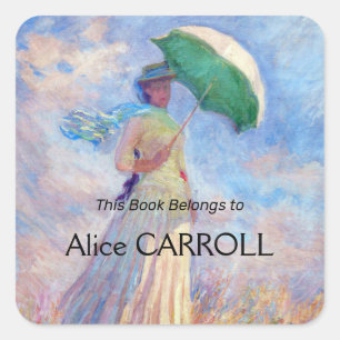 Claude Monet - Woman with a Parasol facing right Square Sticker