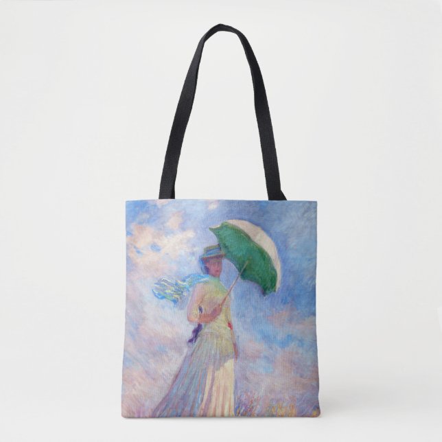 Claude Monet - Woman with a Parasol facing right Tote Bag (Front)