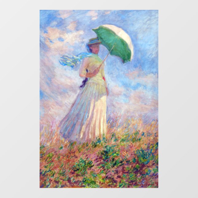 Claude Monet - Woman with a Parasol facing right Window Cling (Sheet)