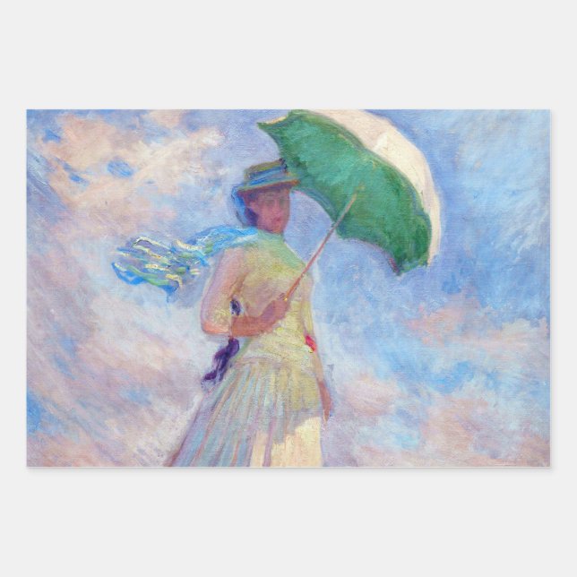Claude Monet - Woman with a Parasol facing right Wrapping Paper Sheet (Front)