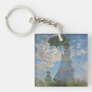 Claude Monet Woman with a Parasol Fine Art Key Ring