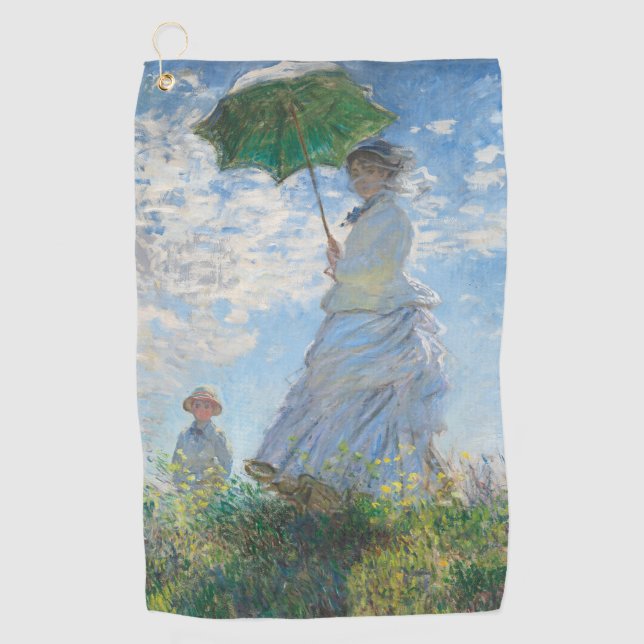 Claude Monet Woman with a Parasol / La Promenade Golf Towel (Front)