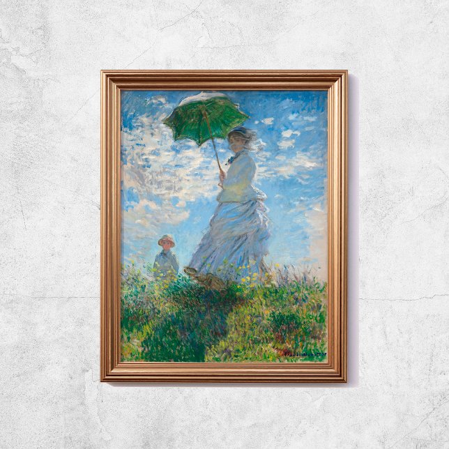 Claude Monet Woman With A Parasol Old Famous Art Poster (Claude Monet Woman With A Parasol Old Famous Art Poster
)
