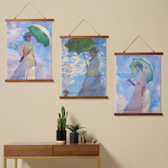 Claude Monet -  Woman with a Parasol serie Hanging Tapestry (Asymmetrical)