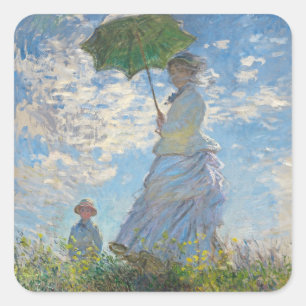 Claude Monet   Woman with a Parasol Square Sticker