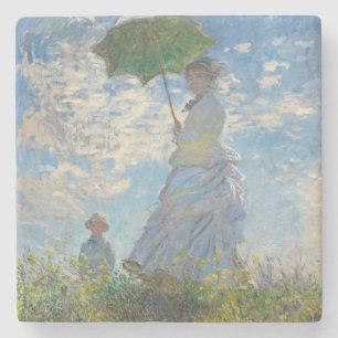 Claude Monet   Woman with a Parasol Stone Coaster