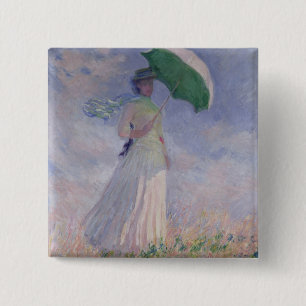 Claude Monet Woman with a Parasol Turned Right 15 Cm Square Badge