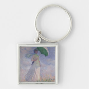 Claude Monet Woman with a Parasol Turned Right Key Ring
