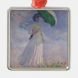 Claude Monet Woman with a Parasol Turned Right Metal Tree Decoration