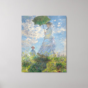 Claude Monet: Woman with Parasol Madame Monet 1875 Canvas Print