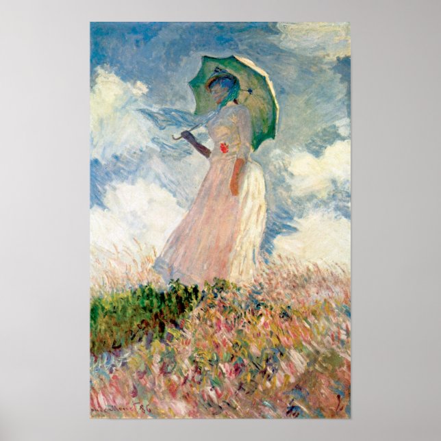 Claude Monet - Woman with Parasol study Poster (Front)