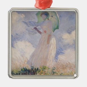Claude Monet Woman with Parasol Turned Left Metal Tree Decoration
