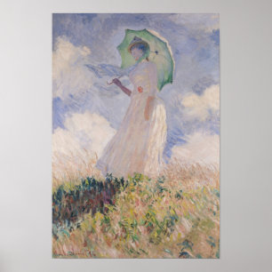 Claude Monet Woman with Parasol Turned Left Poster