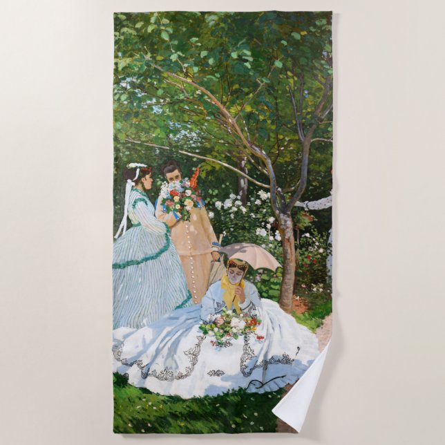 Claude Monet - Women in the Garden Beach Towel (Front)
