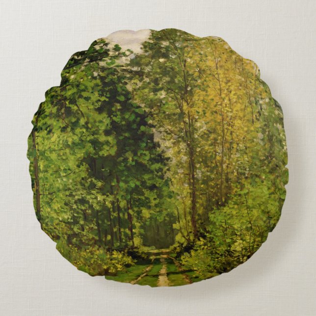 Claude Monet | Wooded Path Round Cushion (Front)