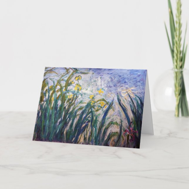 Claude Monet - Yellow and Purple Irises Card (Front)