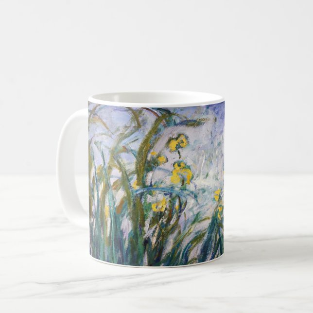 Claude Monet - Yellow and Purple Irises Coffee Mug (Front Left)