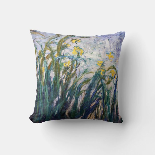 Claude Monet - Yellow and Purple Irises Cushion (Front)