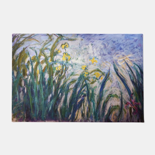 Claude Monet - Yellow and Purple Irises Doormat (Front)