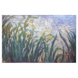 Claude Monet - Yellow and Purple Irises Fabric