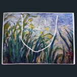 Claude Monet - Yellow and Purple Irises Large Gift Bag<br><div class="desc">Yellow and Purple Irises / Iris jaunes et mauves - Claude Monet,  Oil on Canvas,  1924-1925</div>