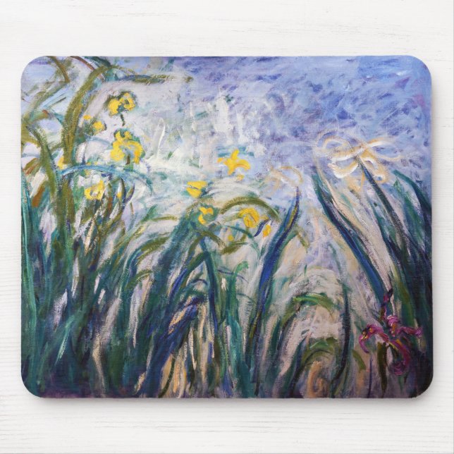 Claude Monet - Yellow and Purple Irises Mouse Mat (Front)