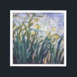 Claude Monet - Yellow and Purple Irises Napkin<br><div class="desc">Yellow and Purple Irises / Iris jaunes et mauves - Claude Monet,  Oil on Canvas,  1924-1925</div>