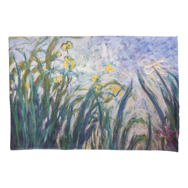 Claude Monet - Yellow and Purple Irises Pillowcase (Front)