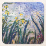 Claude Monet - Yellow and Purple Irises Square Paper Coaster<br><div class="desc">Yellow and Purple Irises / Iris jaunes et mauves - Claude Monet,  Oil on Canvas,  1924-1925</div>