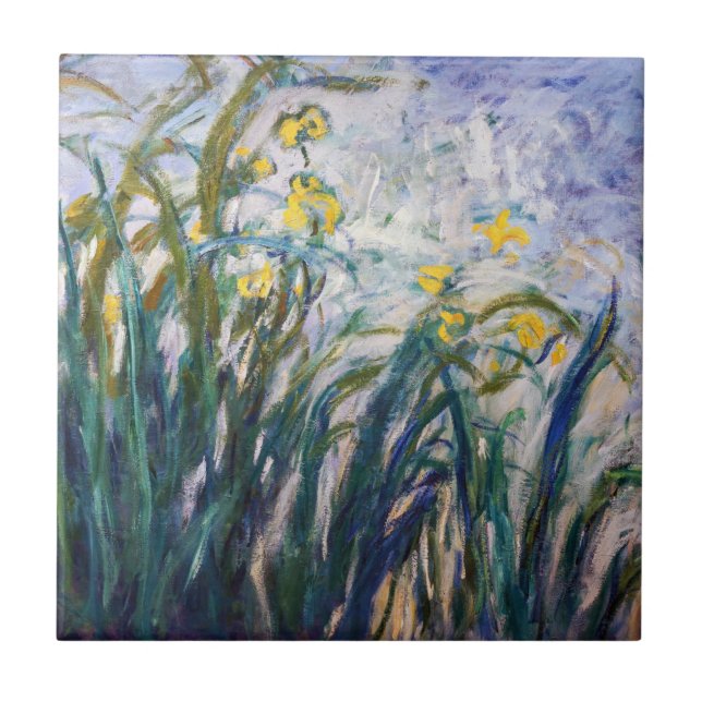 Claude Monet - Yellow and Purple Irises Tile (Front)