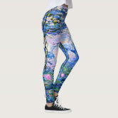 Claude Monet's famous painting, Water-Lilies, red, Leggings