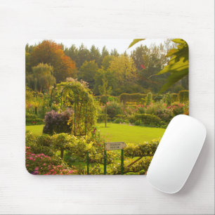Claude Monet's garden, beautiful garden scene Mouse Mat