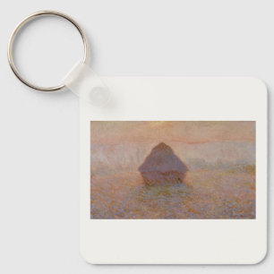 Claude Monet's Grainstack, Sun in the Mist (1891) Key Ring