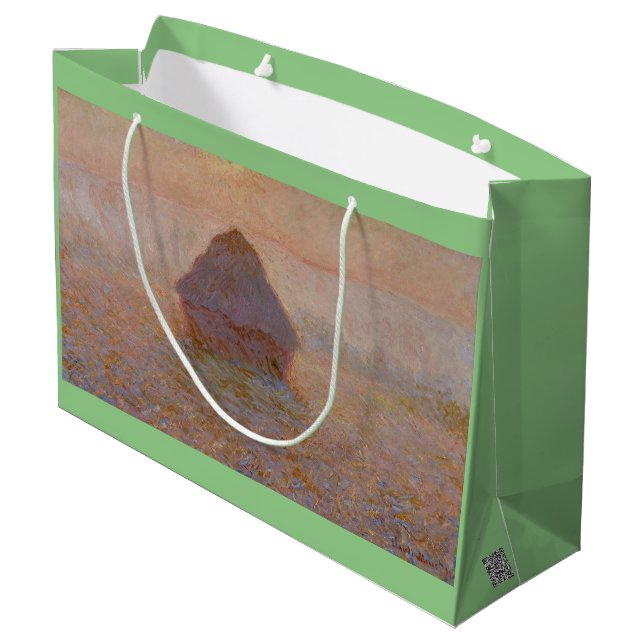 Claude Monet's Grainstack, Sun in the Mist (1891) Large Gift Bag (Back Angled)