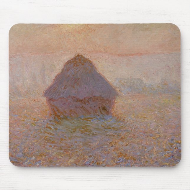 Claude Monet's Grainstack, Sun in the Mist (1891) Mouse Mat (Front)