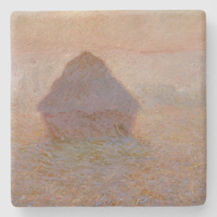 Claude Monet's Grainstack, Sun in the Mist (1891) Stone Coaster